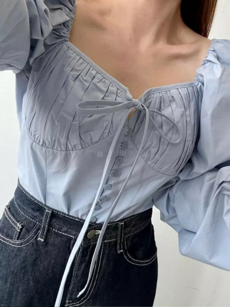 140 Avenue - Korean Women Fashion - #momslook - Beth Button Blouse - 11