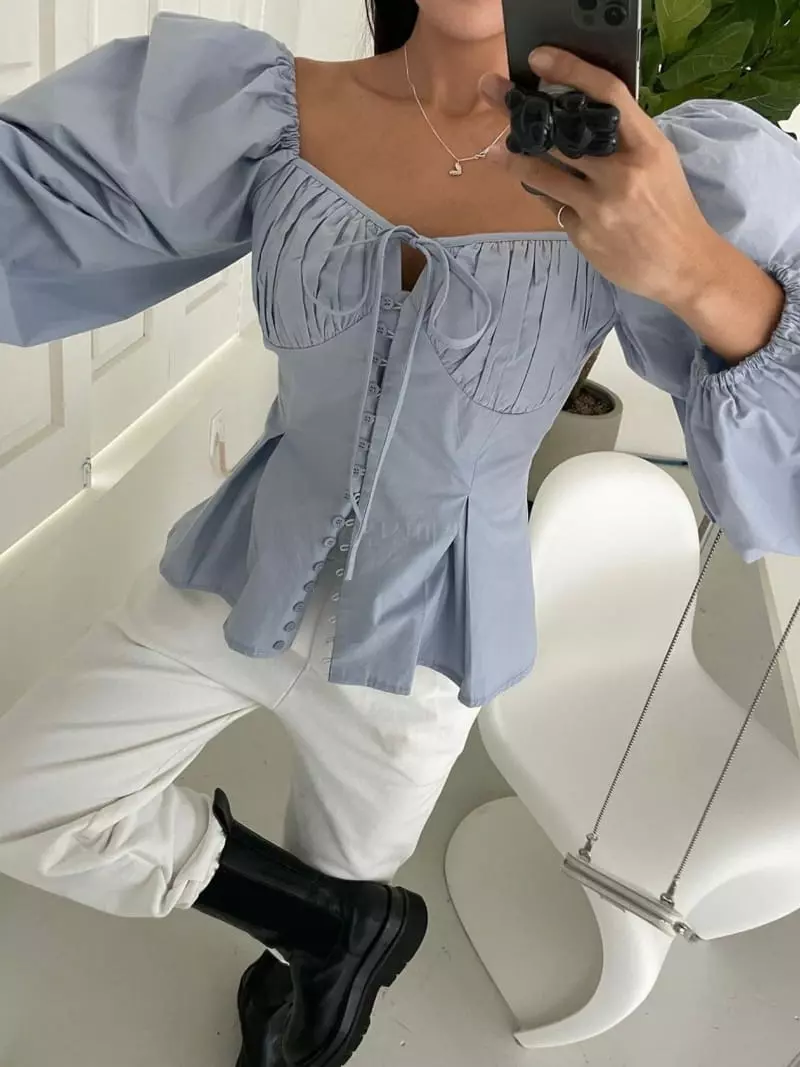 140 Avenue - Korean Women Fashion - #momslook - Beth Button Blouse - 7