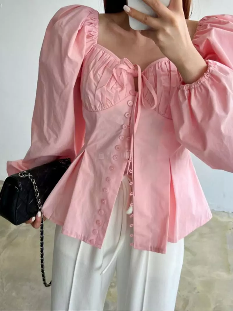 140 Avenue - Korean Women Fashion - #momslook - Beth Button Blouse - 9