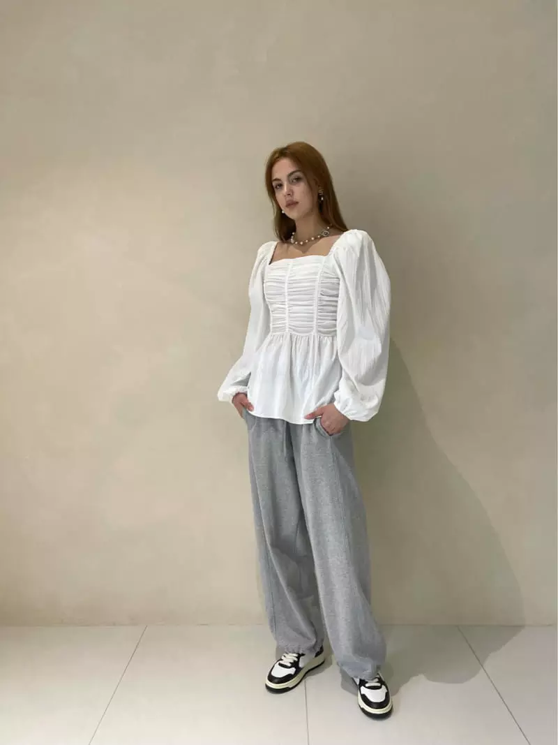 140 Avenue - Korean Women Fashion - #momslook - Lie Shirring Blouse - 10