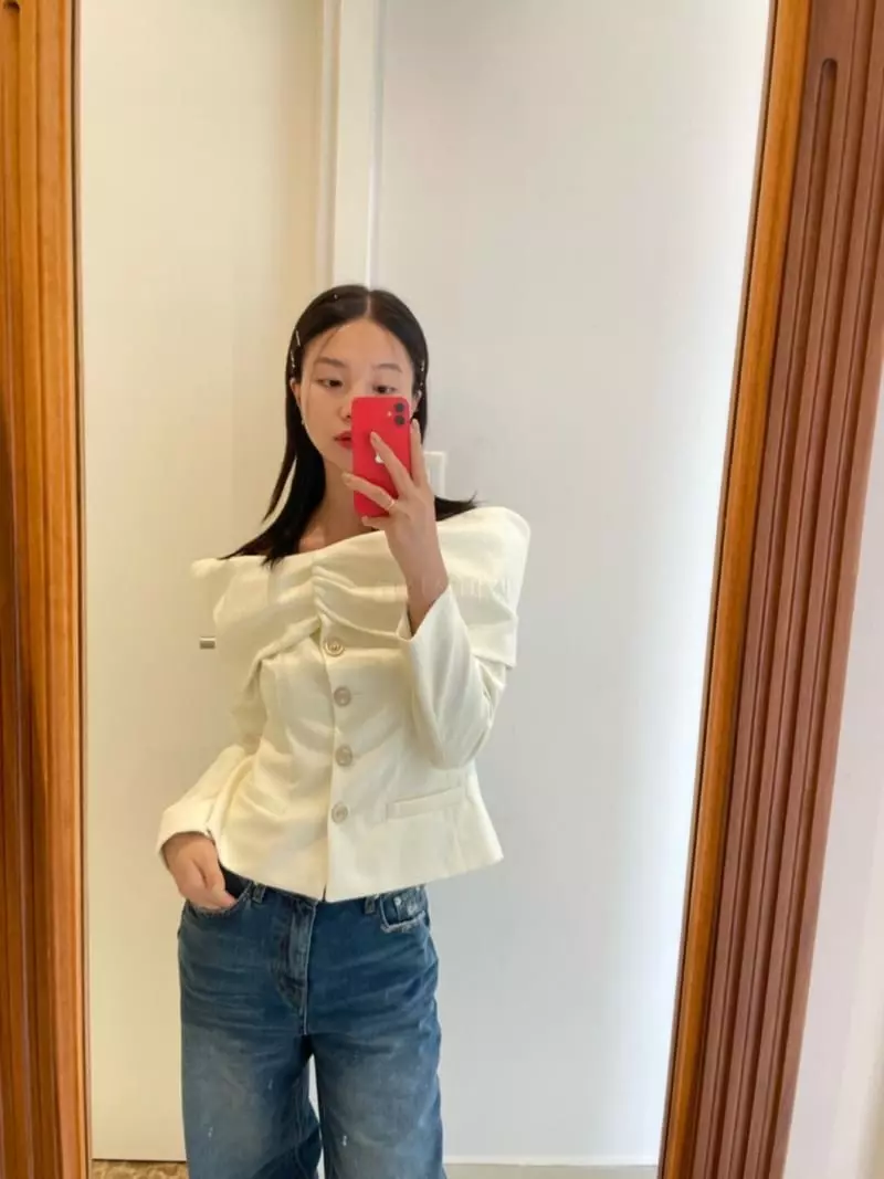 140 Avenue - Korean Women Fashion - #momslook - Off Shoulder Jacket - 11