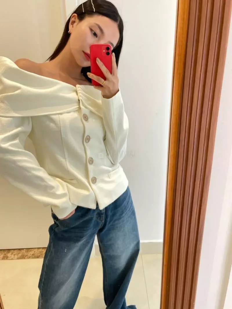 140 Avenue - Korean Women Fashion - #momslook - Off Shoulder Jacket - 9