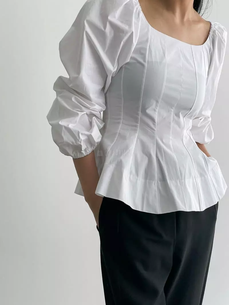 140 Avenue - Korean Women Fashion - #shopsmall - Twill Slit Blouse - 8