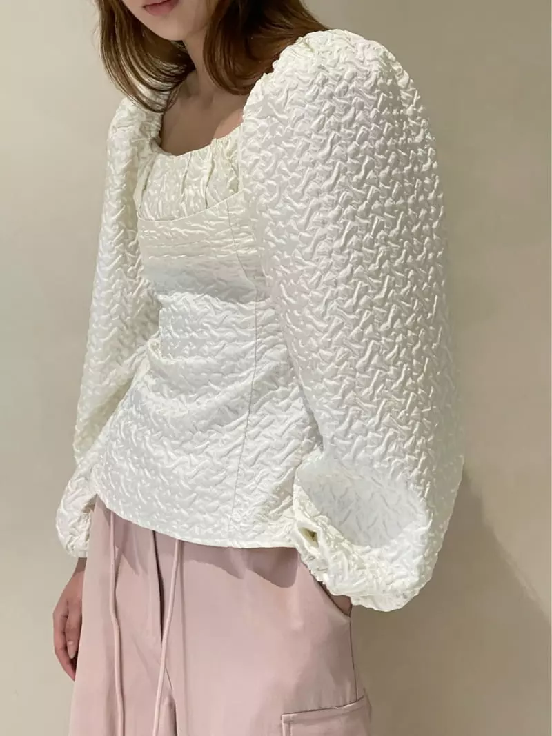 140 Avenue - Korean Women Fashion - #shopsmall - Ember Jacquard Blouse