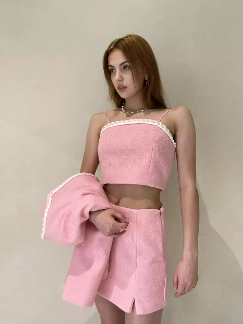 140 Avenue - Korean Women Fashion - #vintagekidsstyle - Tape Twid Top - 2