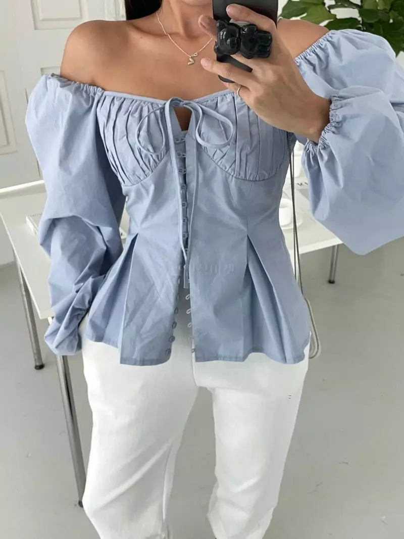 140 Avenue - Korean Women Fashion - #momslook - Beth Button Blouse - 4