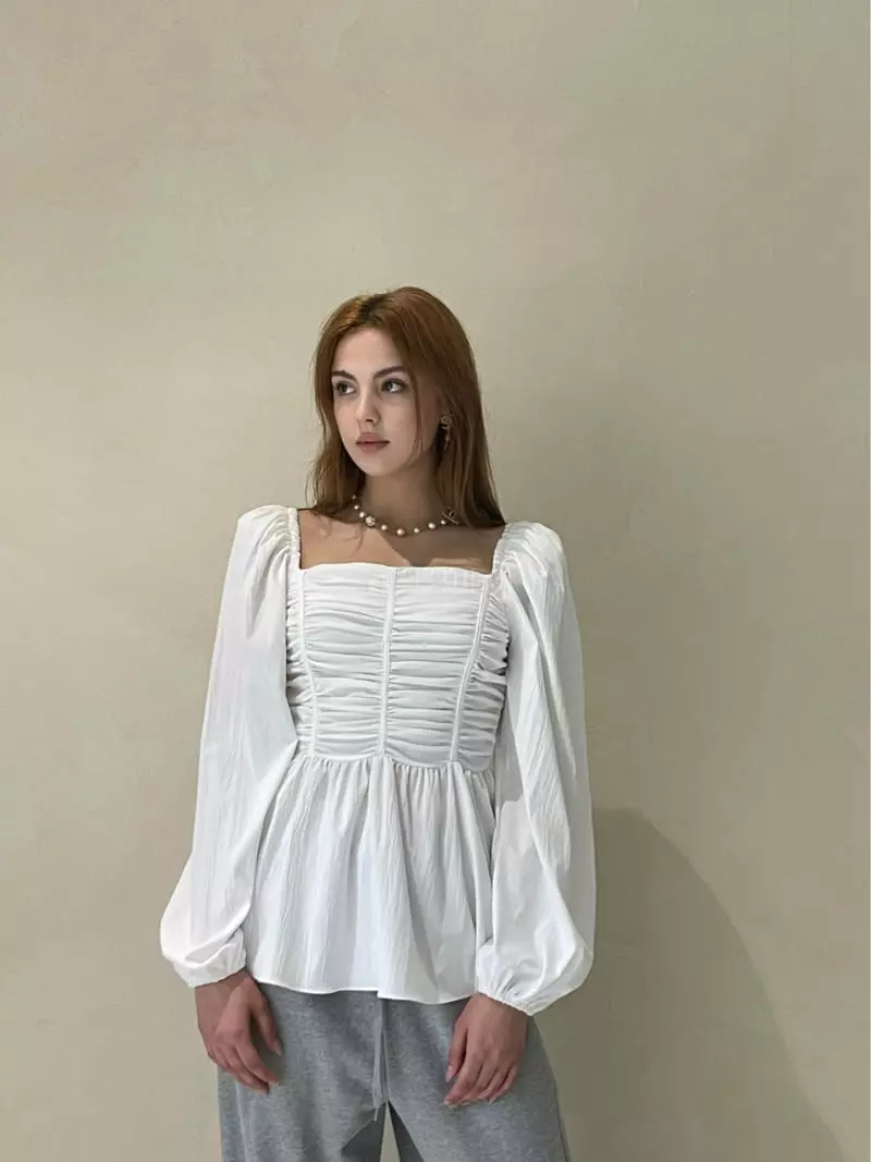 140 Avenue - Korean Women Fashion - #womensfashion - Lie Shirring Blouse - 11