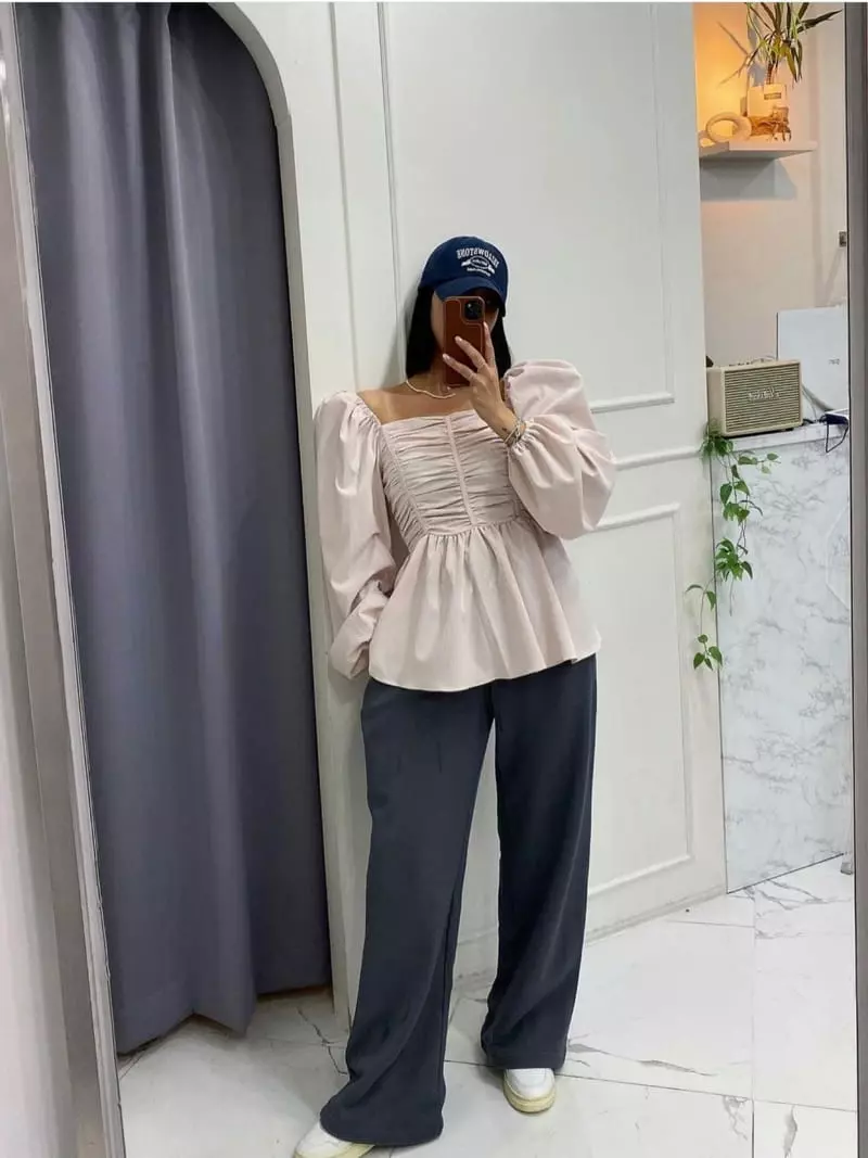 140 Avenue - Korean Women Fashion - #womensfashion - Lie Shirring Blouse - 7