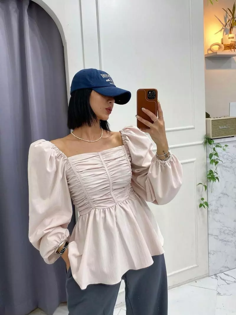 140 Avenue - Korean Women Fashion - #womensfashion - Lie Shirring Blouse - 9
