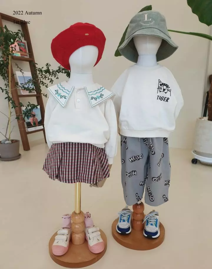 1st Blue - Korean Children Fashion - #Kfashion4kids - Check Skirt - 8