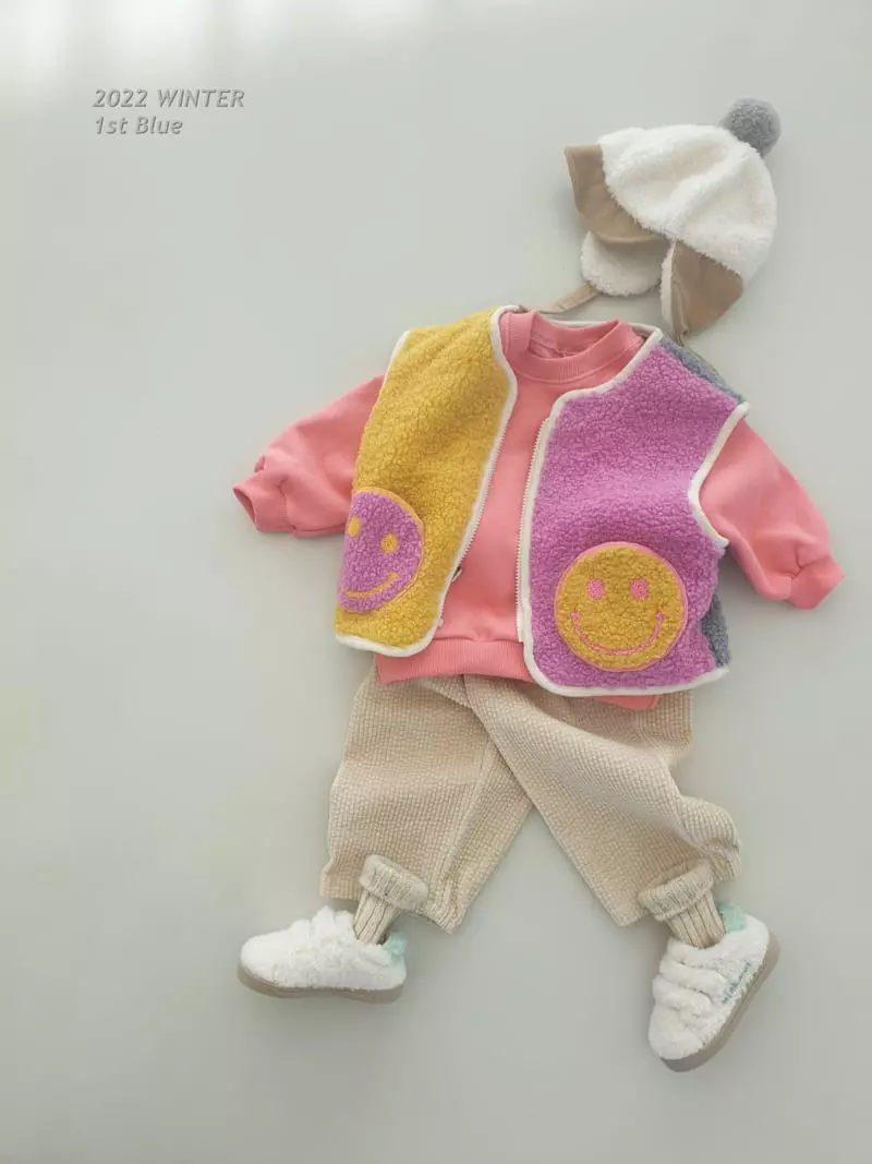 1st Blue - Korean Children Fashion - #Kfashion4kids - Smile Pocket Vest - 2
