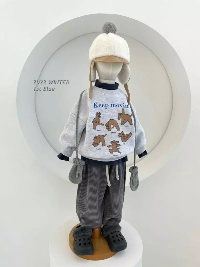 1st Blue - Korean Children Fashion - #childofig - Moving Sweatshirt - 3