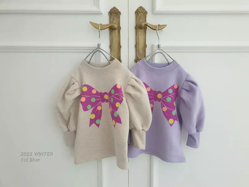 1st Blue - Korean Children Fashion - #childrensboutique - Ribbon Smile Tee - 2