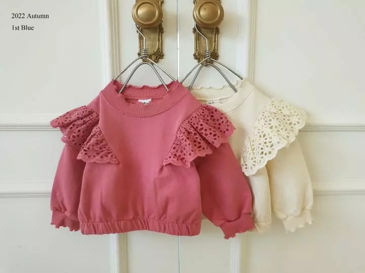 1st Blue - Korean Children Fashion - #designkidswear - Lace Tee