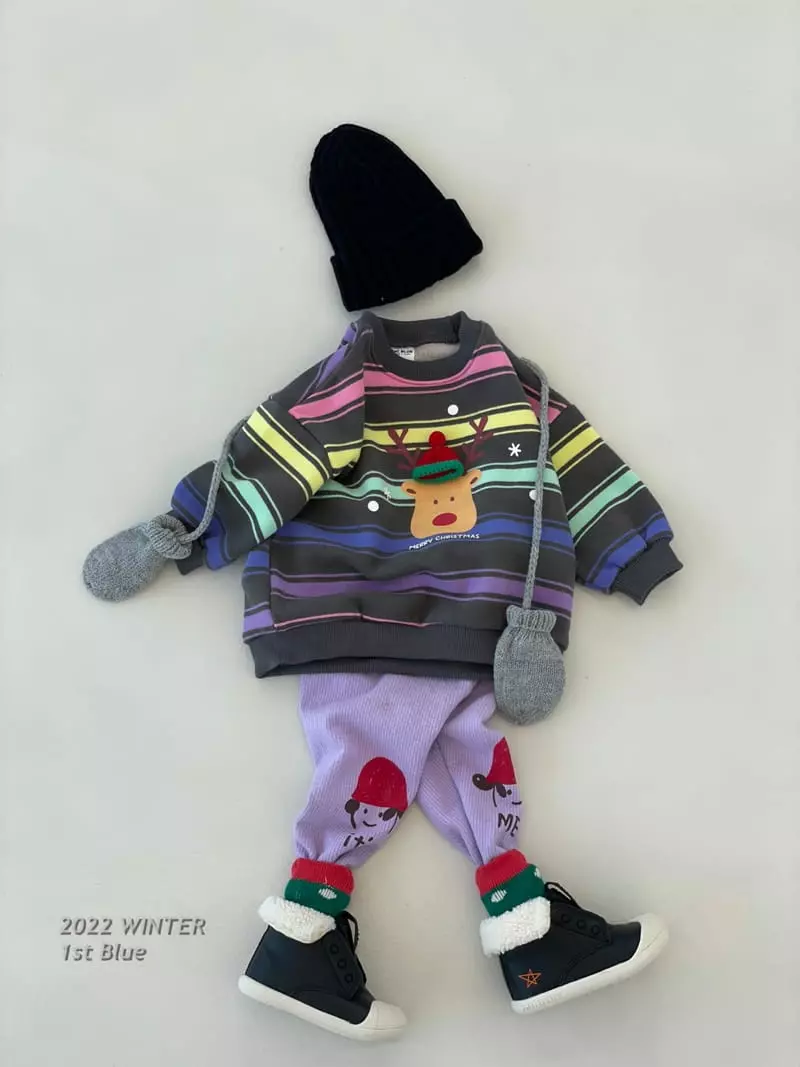 1st Blue - Korean Children Fashion - #childrensboutique - Merry Swearshirt - 4