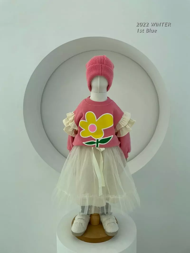 1st Blue - Korean Children Fashion - #designkidswear - 1 Flower Tee