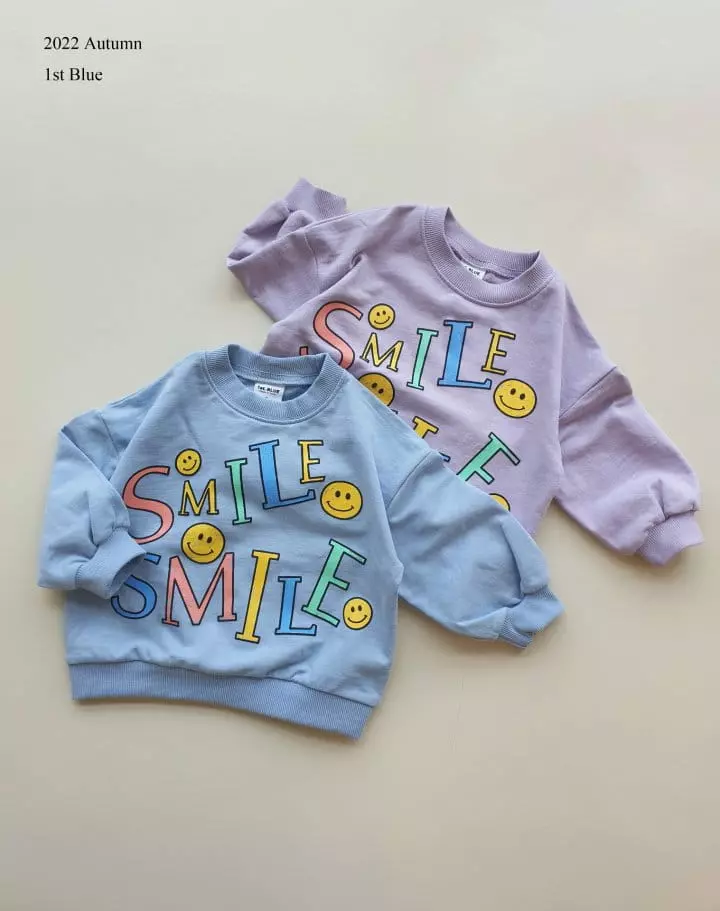 1st Blue - Korean Children Fashion - #discoveringself - Ogu Smile Tee - 7