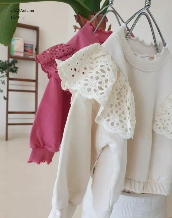 1st Blue - Korean Children Fashion - #discoveringself - Lace Tee - 2