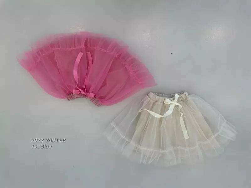 1st Blue - Korean Children Fashion - #discoveringself - Ribbon Sha Skirt - 3