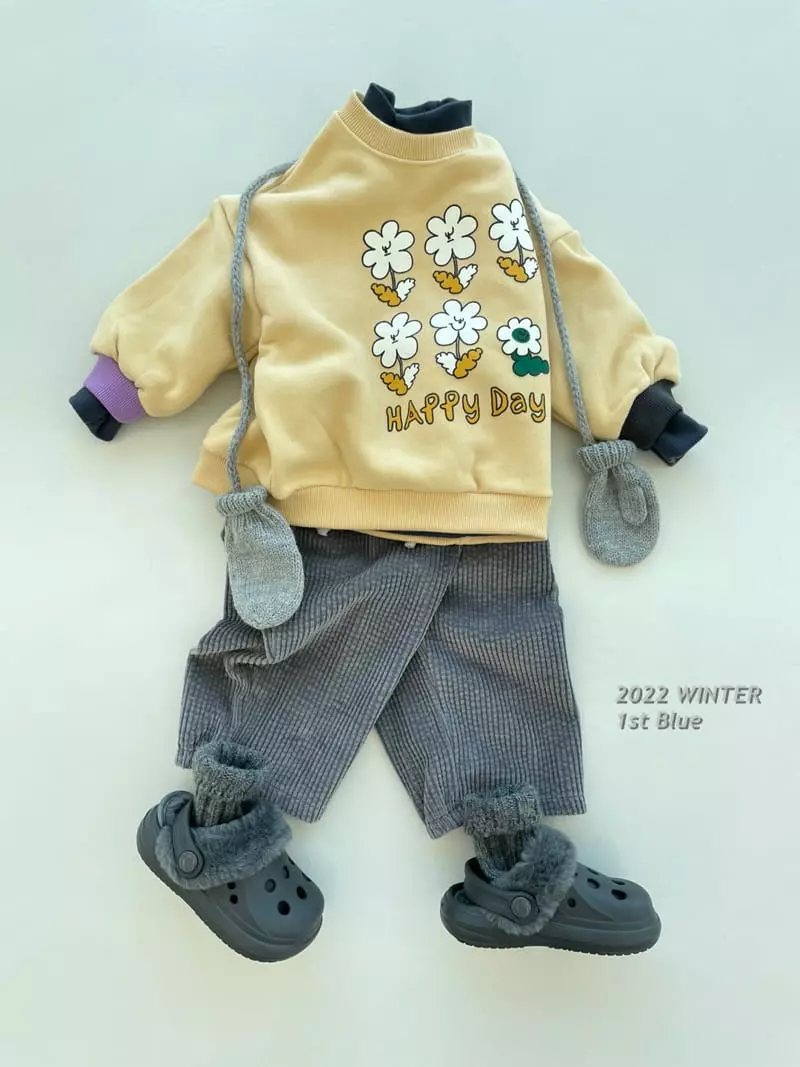 1st Blue - Korean Children Fashion - #designkidswear - Happy Day Sweatshirt - 4