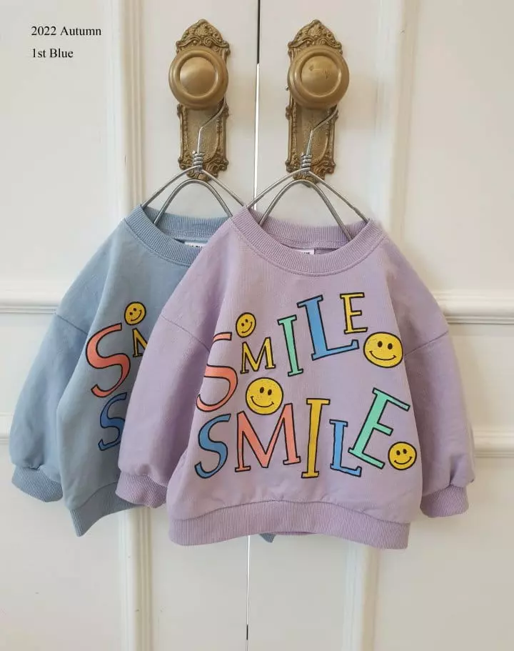 1st Blue - Korean Children Fashion - #fashionkids - Ogu Smile Tee - 8