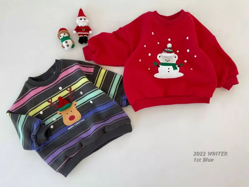 1st Blue - Korean Children Fashion - #fashionkids - Merry Swearshirt - 6