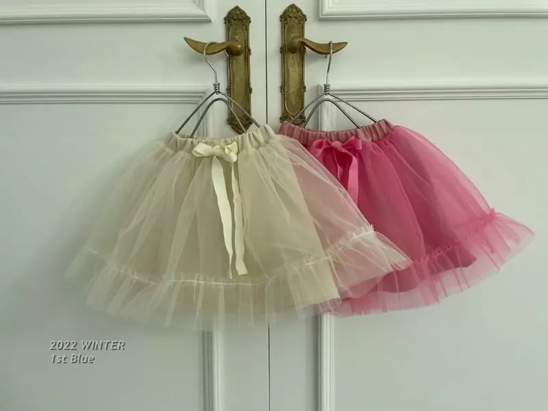 1st Blue - Korean Children Fashion - #discoveringself - Ribbon Sha Skirt - 4