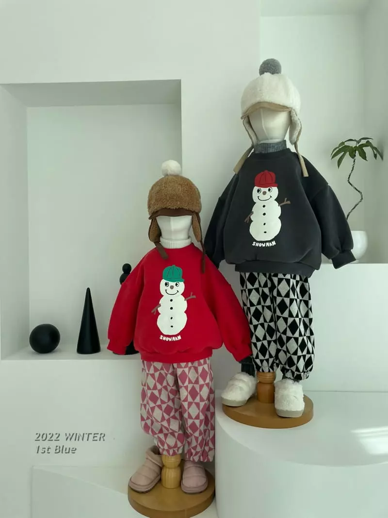 1st Blue - Korean Children Fashion - #fashionkids - Snowmen Sweatshirt - 2