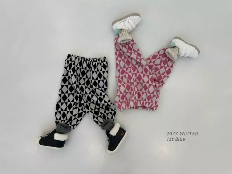 1st Blue - Korean Children Fashion - #fashionkids - Chess Dia Pants