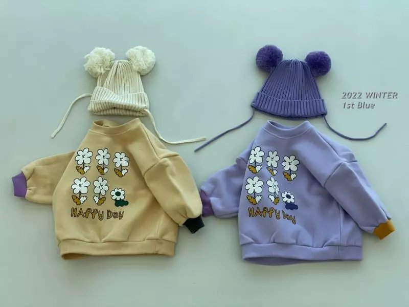 1st Blue - Korean Children Fashion - #kidsshorts - Happy Day Sweatshirt - 6
