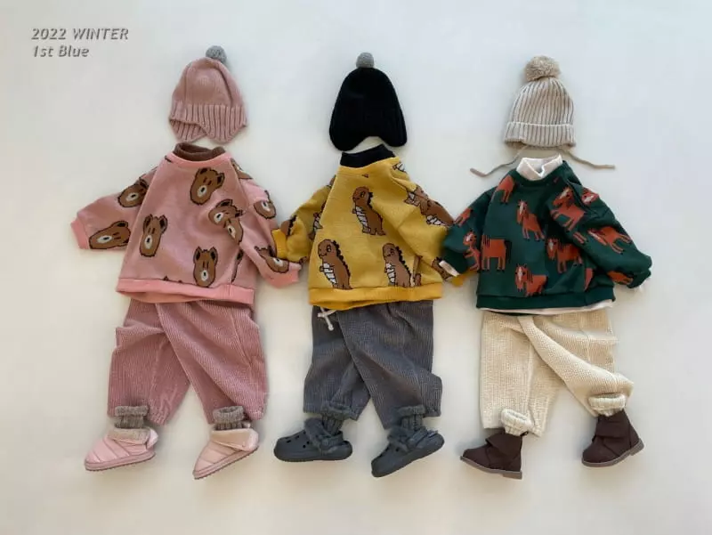 1st Blue - Korean Children Fashion - #kidsstore - Jacquard Tee