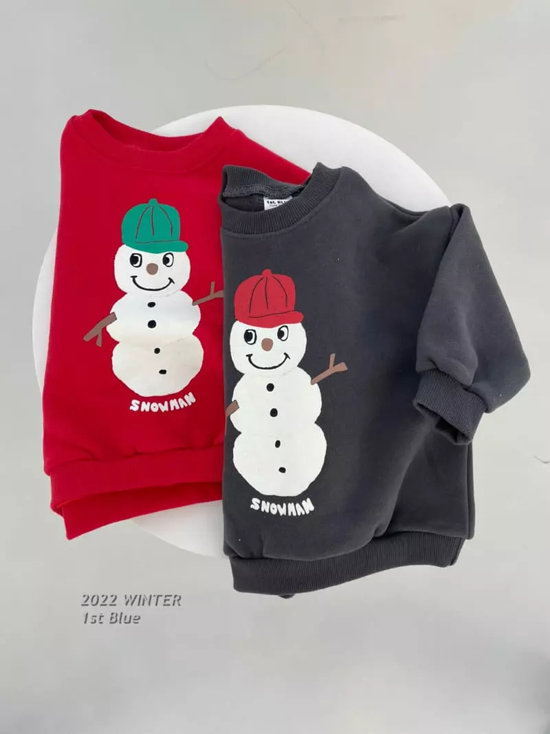 1st Blue - Korean Children Fashion - #kidzfashiontrend - Snowmen Sweatshirt - 5