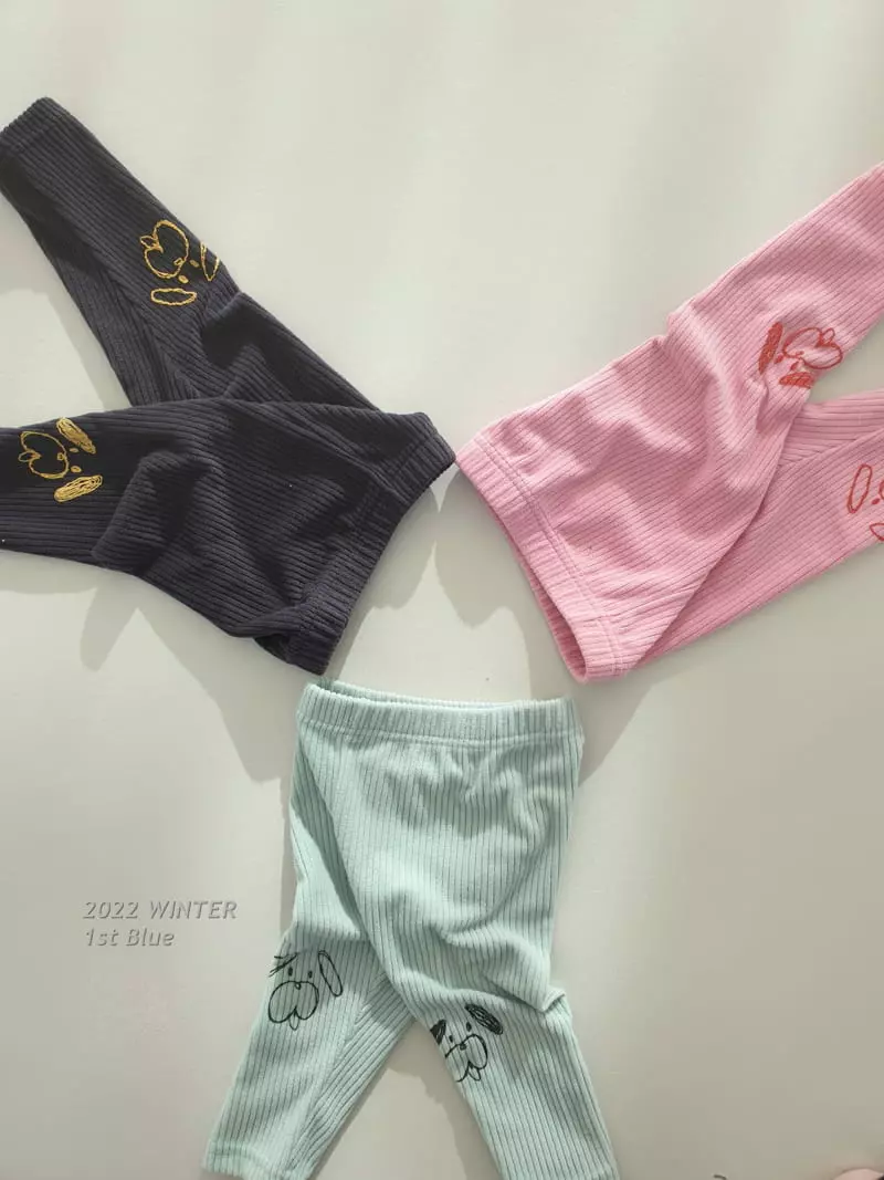 1st Blue - Korean Children Fashion - #littlefashionista - Veloure Puppy Leggings