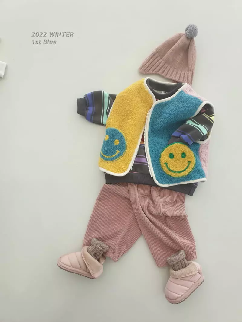 1st Blue - Korean Children Fashion - #littlefashionista - Smile Pocket Vest - 3