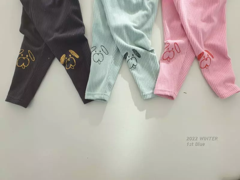 1st Blue - Korean Children Fashion - #minifashionista - Veloure Puppy Leggings - 3