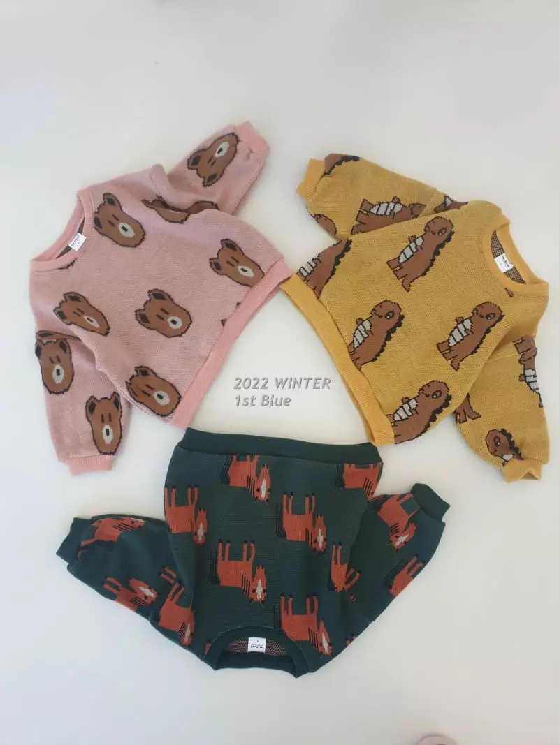 1st Blue - Korean Children Fashion - #minifashionista - Jacquard Tee - 6