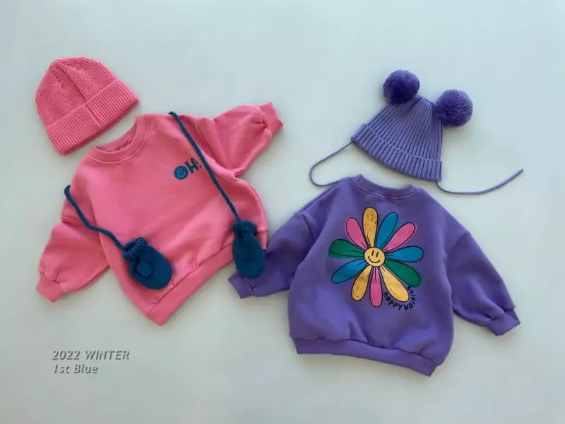 1st Blue - Korean Children Fashion - #minifashionista - Oh Smile Sweatshirt - 5