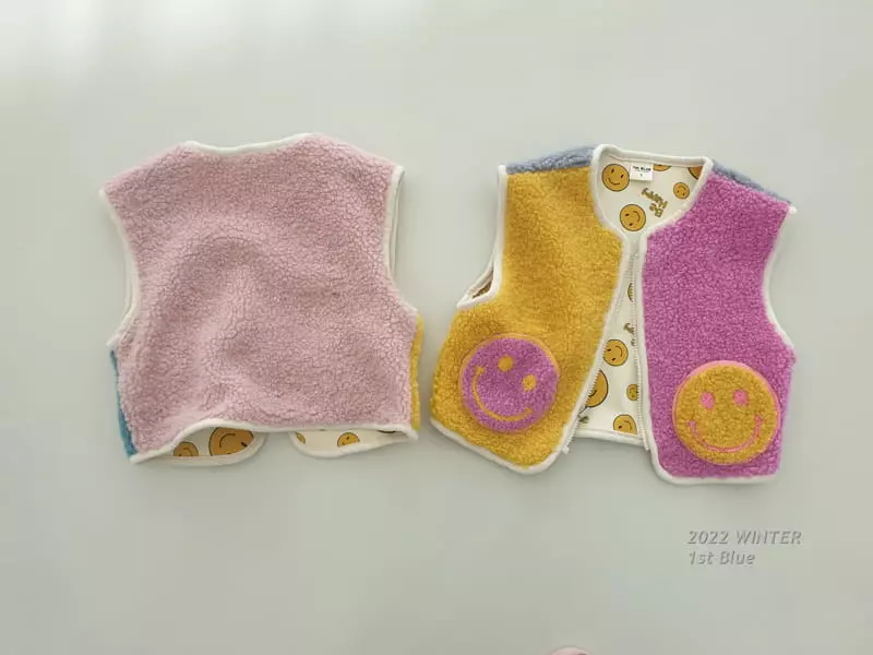 1st Blue - Korean Children Fashion - #minifashionista - Smile Pocket Vest - 5