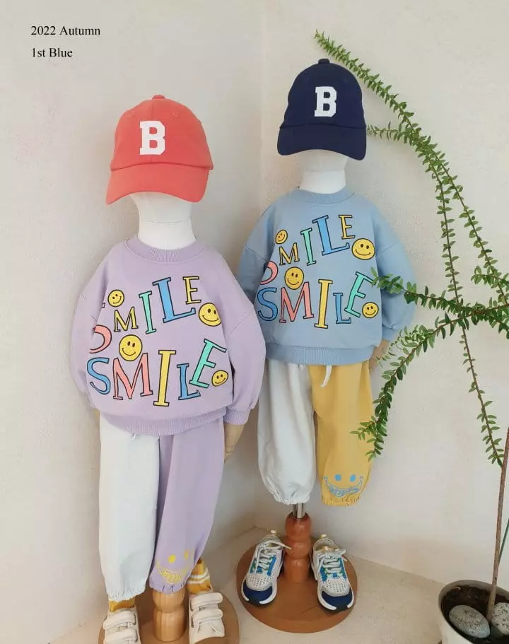 1st Blue - Korean Children Fashion - #todddlerfashion - Ogu Smile Pants - 2