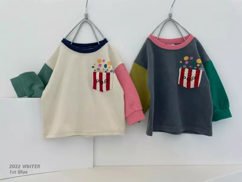 1st Blue - Korean Children Fashion - #todddlerfashion - Color Pop Corn Tee - 3