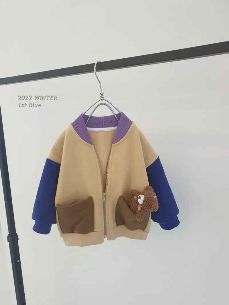1st Blue - Korean Children Fashion - #todddlerfashion - Color Fleece Jumper - 2