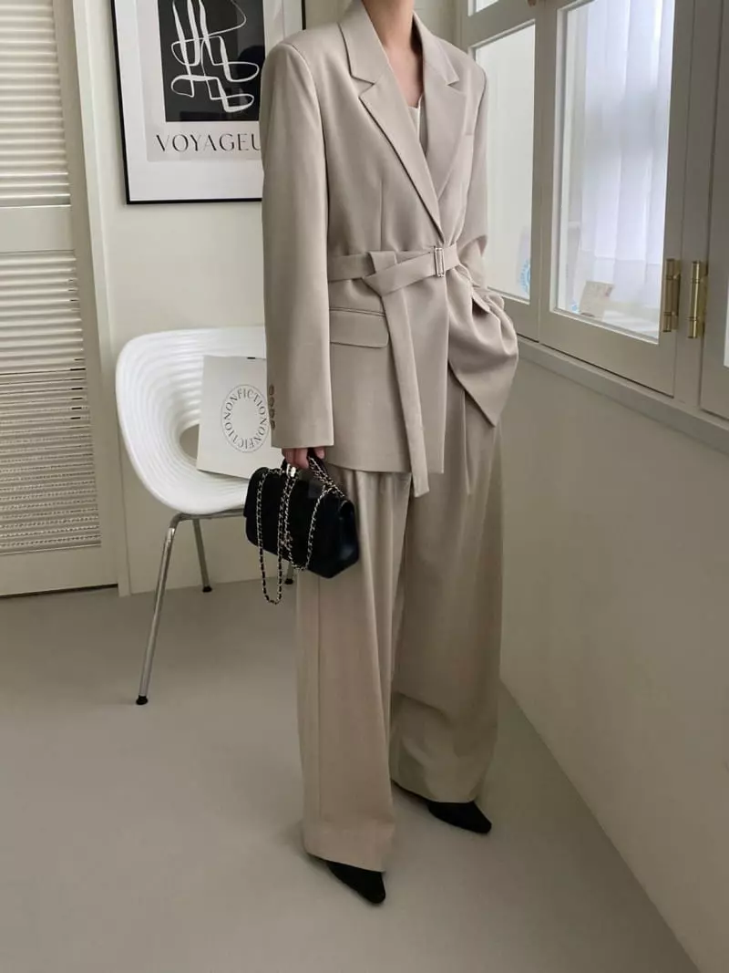 3.Another - Korean Women Fashion - #momslook - Moeden Belted Jacket - 7