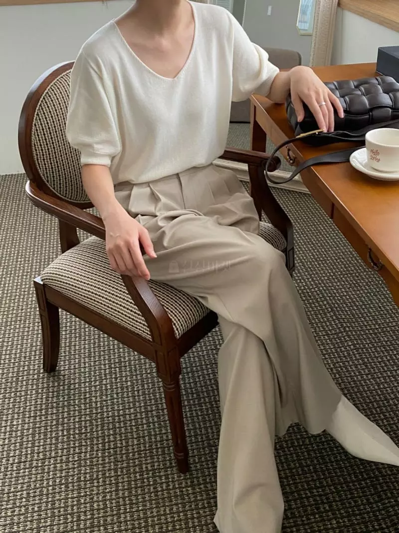 3.Another - Korean Women Fashion - #womensfashion - V Whole Gament Knit Tee - 3