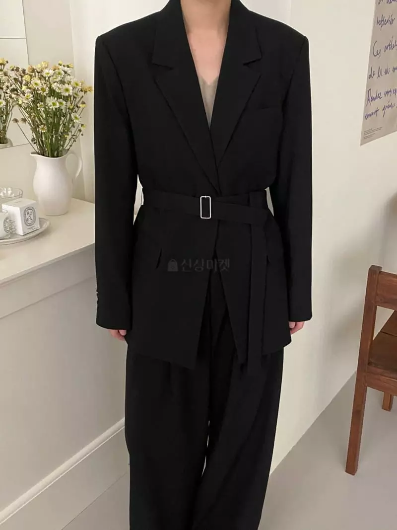 3.Another - Korean Women Fashion - #momslook - Moeden Belted Jacket - 4