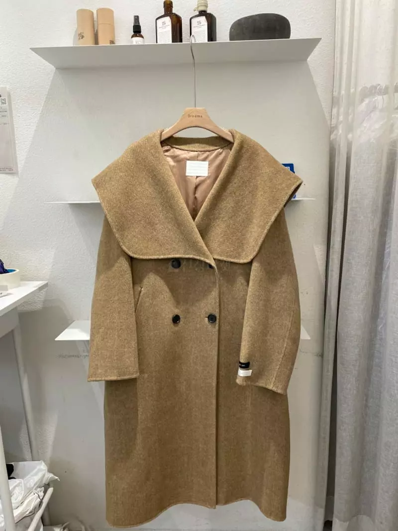 3Rooms - Korean Women Fashion - #momslook - Big Collar Double Long Coat