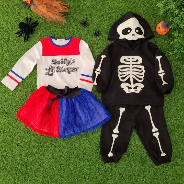 A Level - Korean Children Fashion - #toddlerclothing - Neon Hoody Top Bottom Set - 6