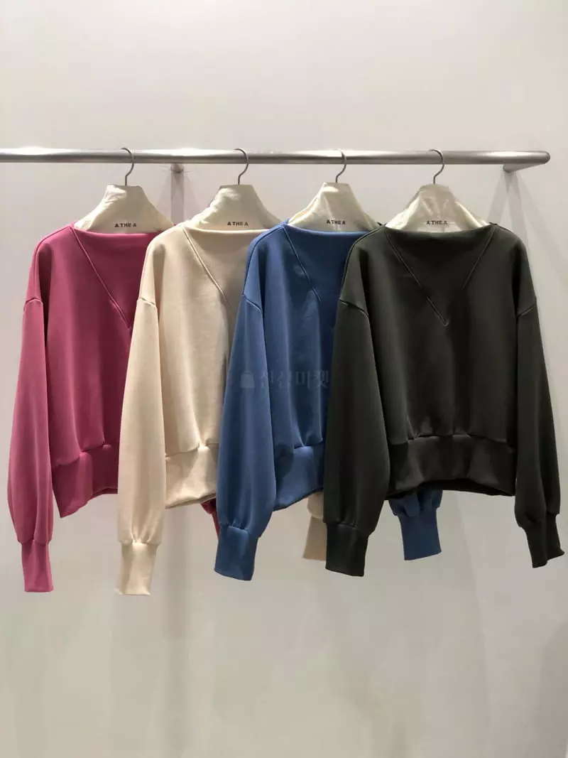 A The A - Korean Women Fashion - #momslook - V Sweatshirt - 5