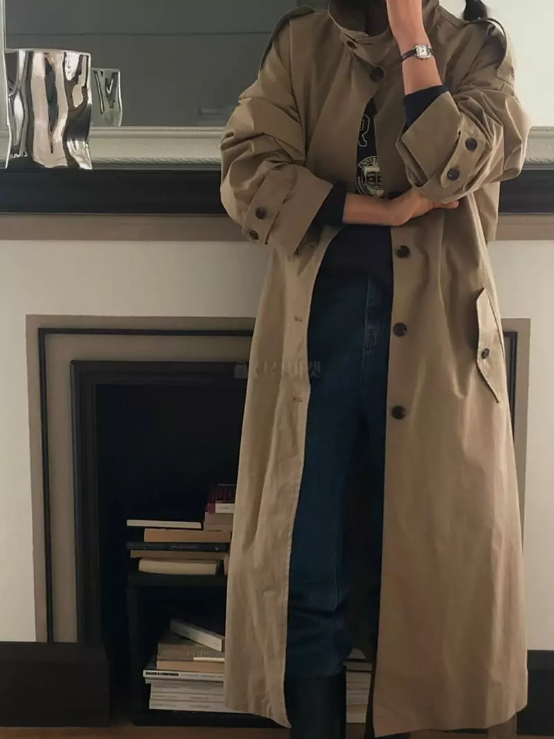 A Want - Korean Women Fashion - #momslook - Belted Trench Coat - 3