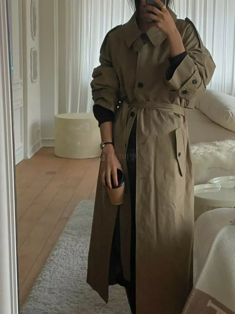 A Want - Korean Women Fashion - #momslook - Belted Trench Coat - 5