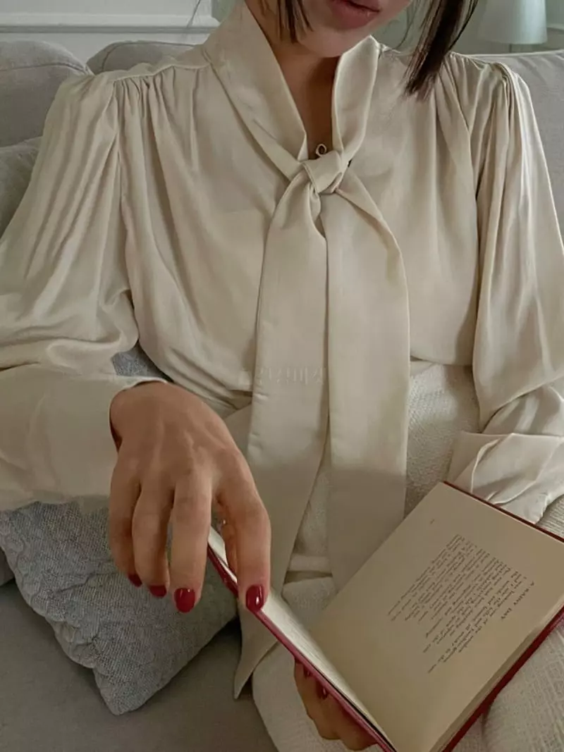 A Want - Korean Women Fashion - #momslook - Liv Tie Blouse